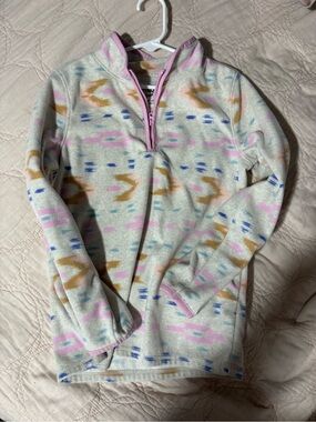 OshKosh B'gosh Cream Fleece Jacket with Pastel Pink & Blue Accents